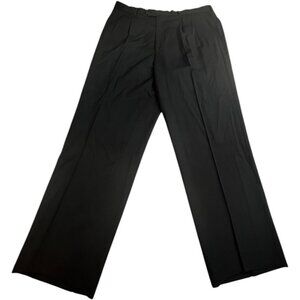 Principe Dress Pants Men 38 Black Italy Pura Lana Pleated Classic Trouser